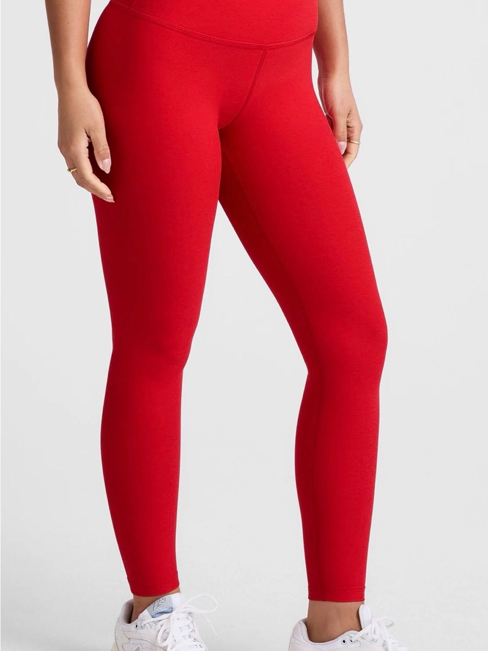 Beyond Yoga Red Sports Bra and High-Waist Leggings Set